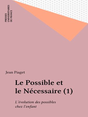 cover image of Le Possible et le Nécessaire (1)